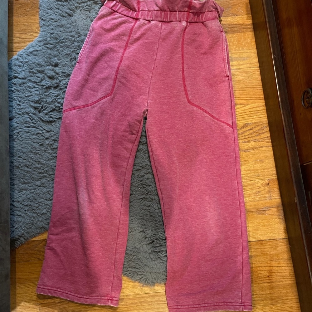 7 for all mankind cropped wide-leg sweats